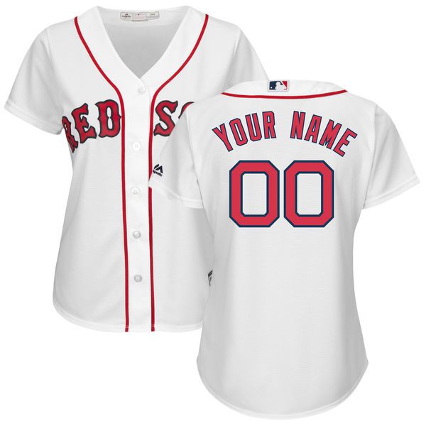 Women Boston Red Sox Majestic White Home Cool Base Custom MLB Jersey